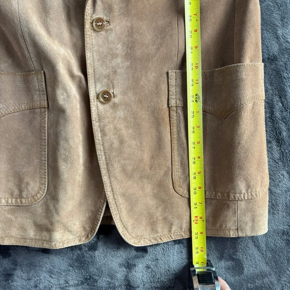 L. Virany Mens Vtg Tan Suede Leather Western Blazer Cowboy Core Coat  Size 42 L